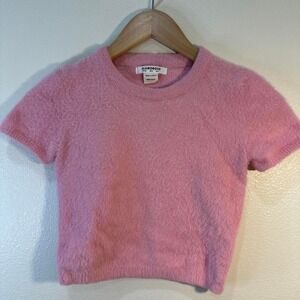 Glamorous Bubblegum Pink fuzzy crop top Size 6
